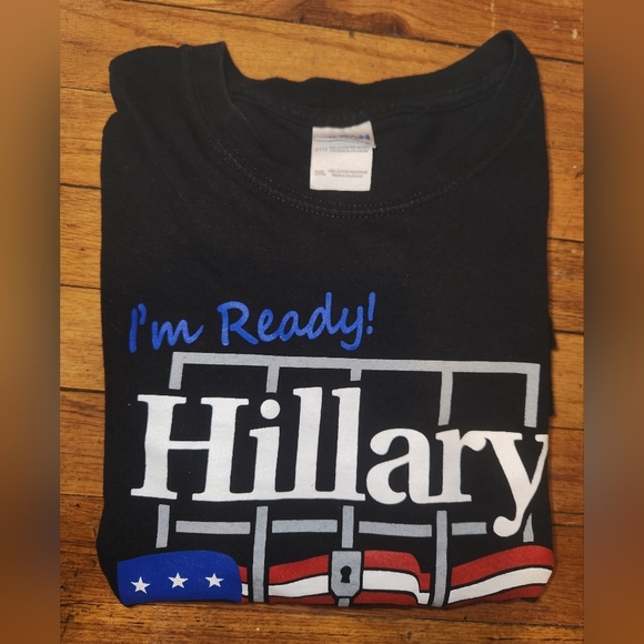 I'm Ready Hillary For Prison Presidential USA Flag Blue T-Shirt - Picture 3 of 4